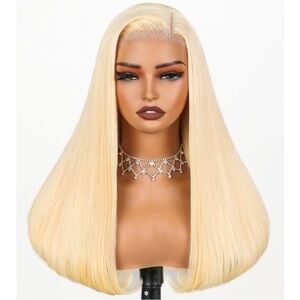 16” Blonde 613 HD 6x5 Lace Front Wig 100% Human Hair 230% Density #NC2